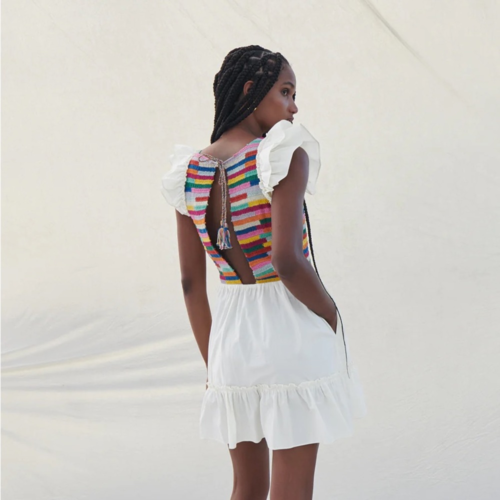 Saylor Leonara Rainbow Crochet Dress